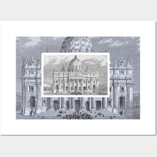 St. Mark's Square St. Peter's Basilica in Vatican Posters and Art